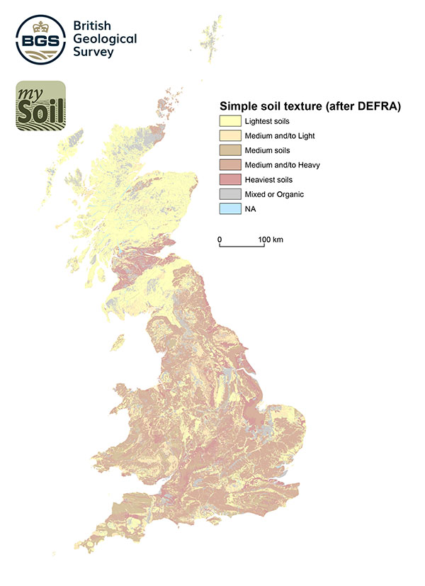 Soil group classification for Great Britain map