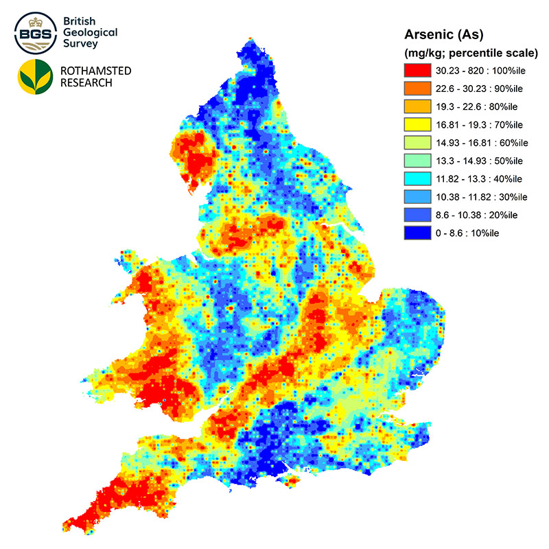 Arsenic concentrations map