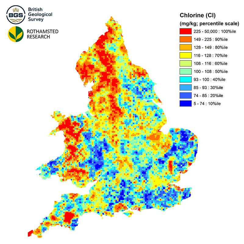 Chlorine concentrations map