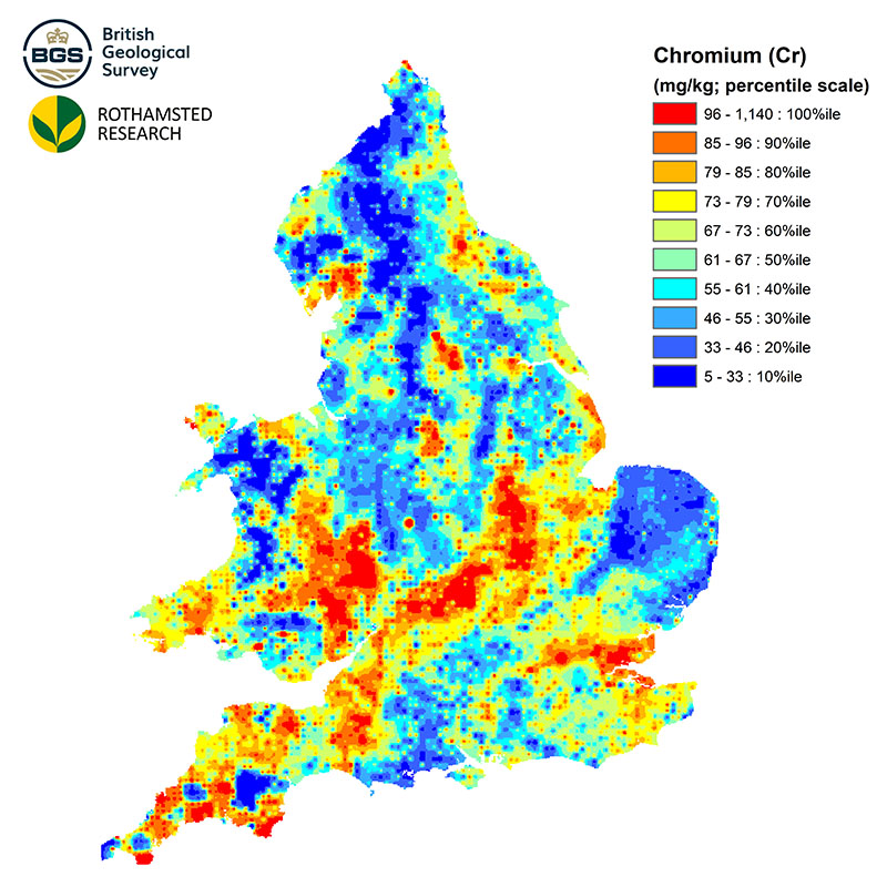 Chromium concentrations map