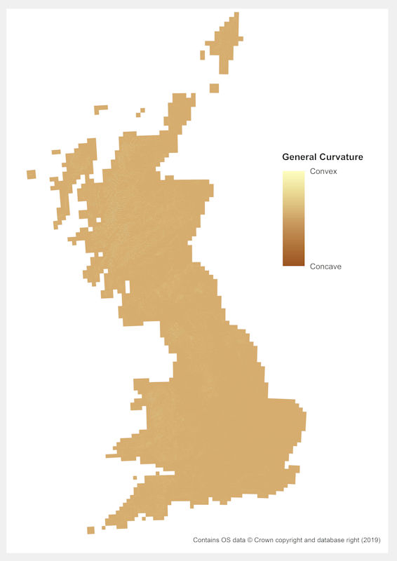 OS Terrain 50 general curvature map