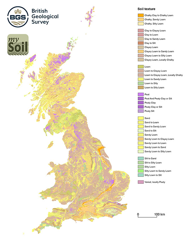 Simplified soil texture map