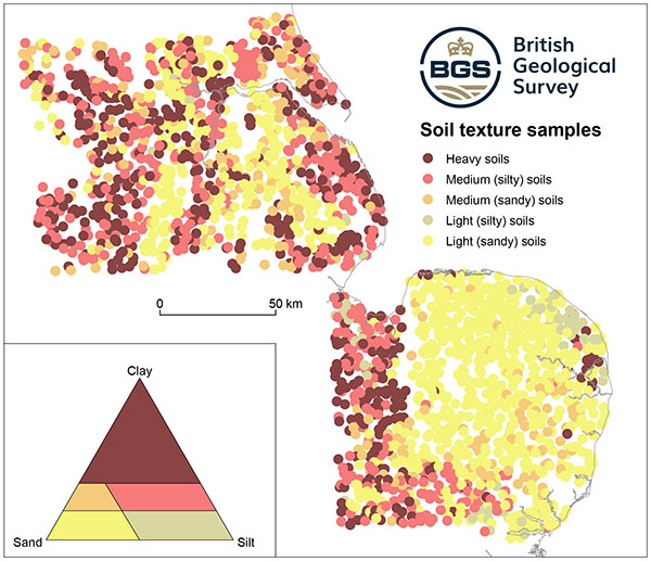 Soil texture point map